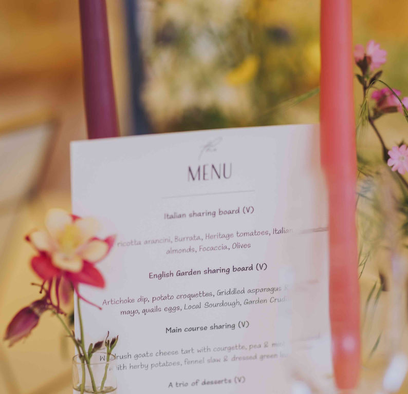 Tilia menu card for an Italian sharing board