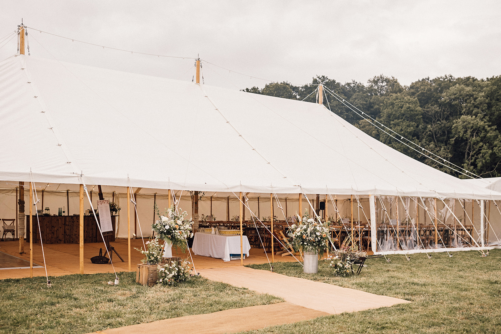 Tilia wedding marquee exterior on a bright summer day
