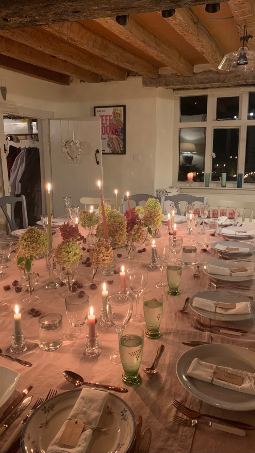 Candlelit private dining table